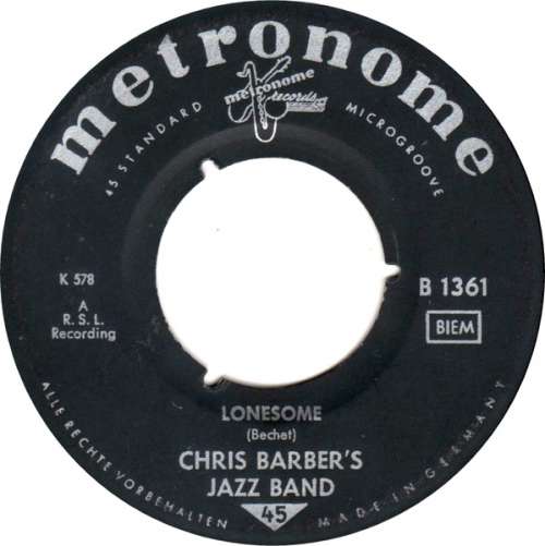 Cover Chris Barber's Jazz Band - Lonesome / Give Me Your Telephone Number (7, Single, Mono) Schallplatten Ankauf