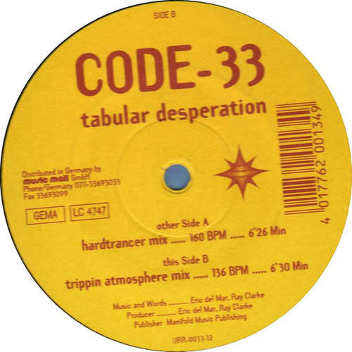 Cover Code-33 - Tabular Desperation (12) Schallplatten Ankauf