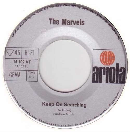 Cover The Marvels - Keep On Searching (7, Single) Schallplatten Ankauf