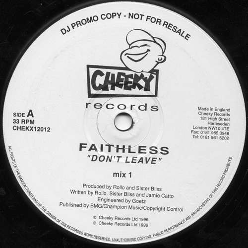 Cover Faithless - Don't Leave (12, Promo) Schallplatten Ankauf