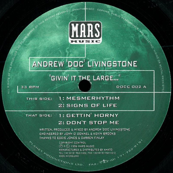 Cover Andrew 'Doc' Livingstone* - Givin' It The Large... (12) Schallplatten Ankauf