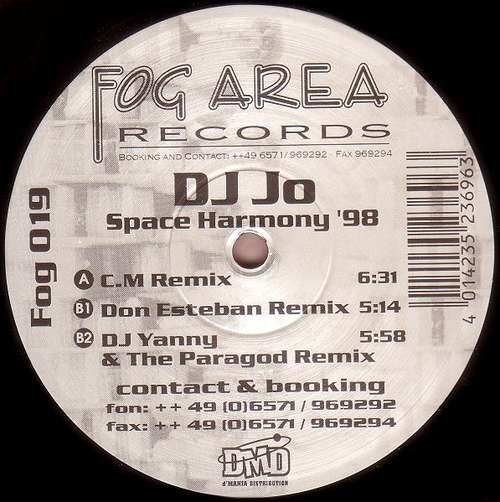 Cover DJ Jo - Space Harmony '98 (12) Schallplatten Ankauf