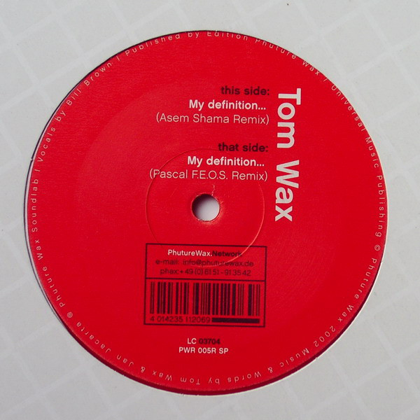 Cover Tom Wax - My Definition... (Remixes) (12, Red) Schallplatten Ankauf
