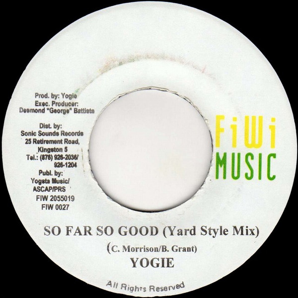 Cover Yogie - So Far So Good (Yard Style Mix) (7) Schallplatten Ankauf