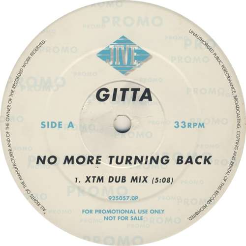 Cover Gitta - No More Turning Back (12, Promo) Schallplatten Ankauf