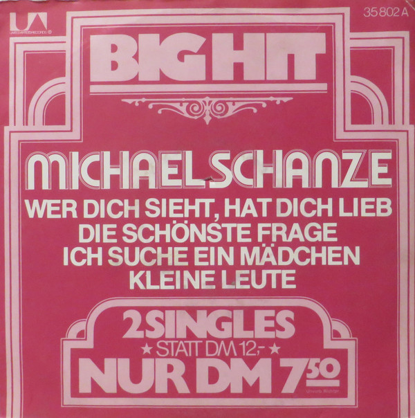 Cover Michael Schanze - Big Hit (2x7, Single, Gat) Schallplatten Ankauf