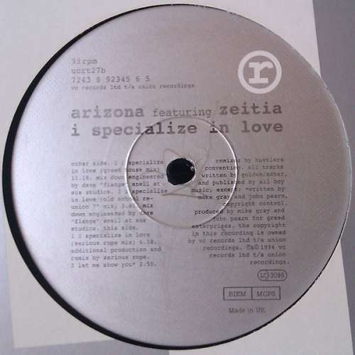 Cover Arizona - I Specialize In Love (12) Schallplatten Ankauf