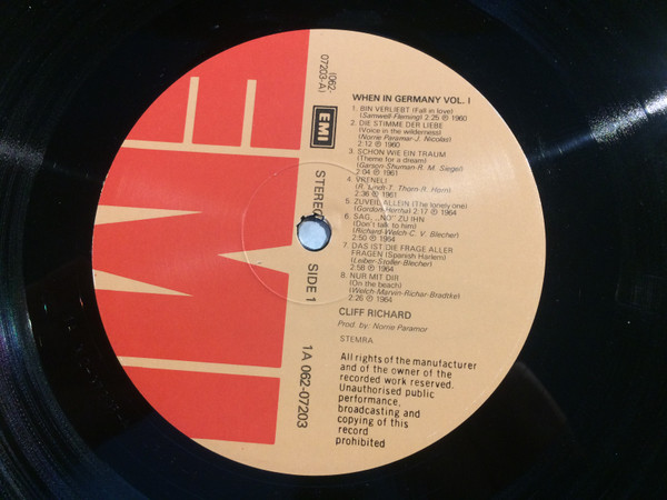 Cover Cliff Richard - When In Germany Vol. 1 (LP, Comp) Schallplatten Ankauf