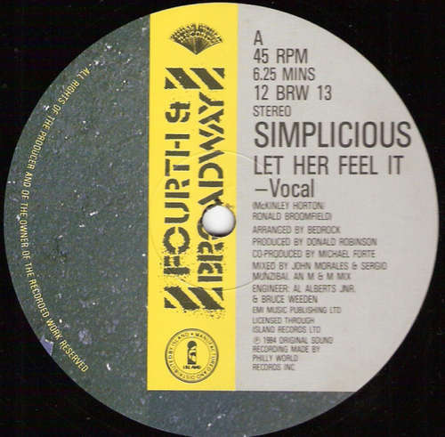 Cover Simplicious - Let Her Feel It (12) Schallplatten Ankauf
