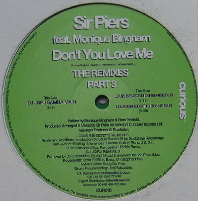Bild Sir Piers Feat. Monique Bingham - Don't You Love Me (The Remixes Part 2 & 3) (2x12) Schallplatten Ankauf