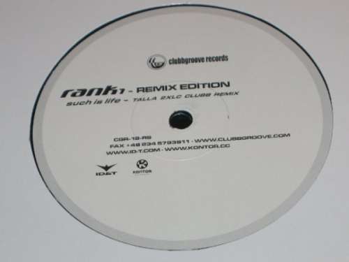Cover Rank 1 - Such Is Life (Remix Edition) (12) Schallplatten Ankauf