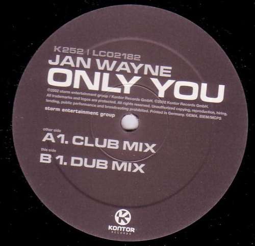 Cover Jan Wayne - Only You (12) Schallplatten Ankauf