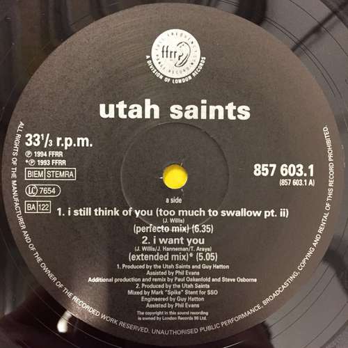 Cover Utah Saints - I Still Think Of You (12) Schallplatten Ankauf