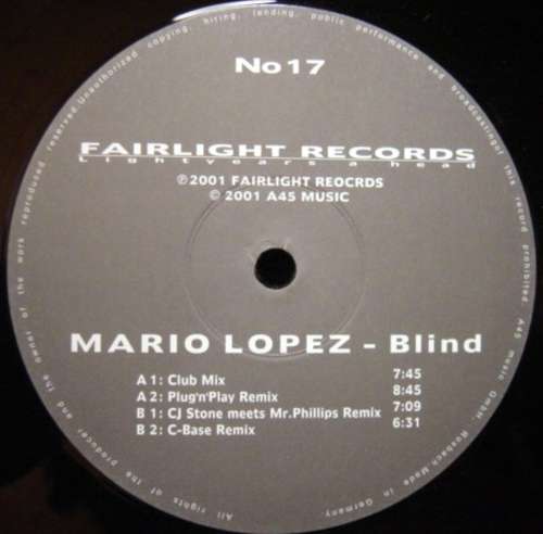 Cover Mario Lopez - Blind (12) Schallplatten Ankauf