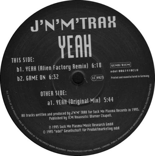 Cover J'N'M Trax - Yeah (12) Schallplatten Ankauf