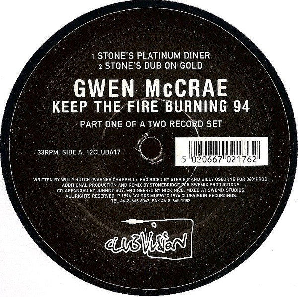 Cover Gwen McCrae - Keep The Fire Burning 94 (12) Schallplatten Ankauf
