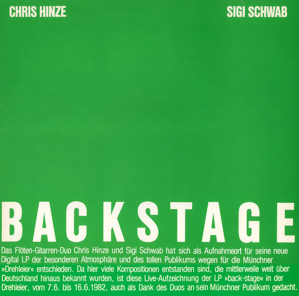 Bild Chris Hinze - Sigi Schwab* - Backstage (LP, Album) Schallplatten Ankauf