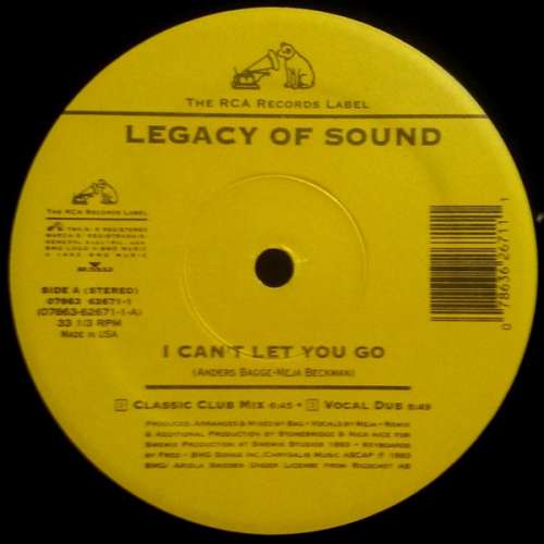 Cover Legacy Of Sound - I Can't Let You Go (12) Schallplatten Ankauf