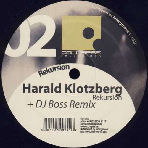 Cover Harald Klotzberg - Rekursion (12) Schallplatten Ankauf