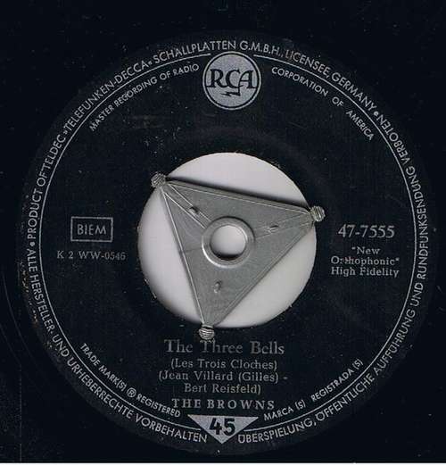 Cover The Browns (3) - The Three Bells / Heaven Fell Last Night (7, Single) Schallplatten Ankauf
