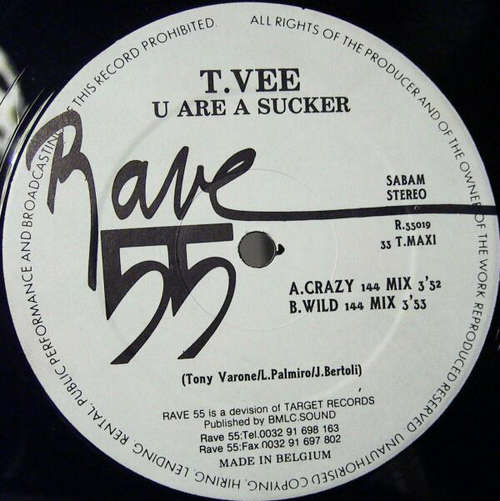Cover T. Vee - U Are A Sucker / Beautiful Symphony (12) Schallplatten Ankauf