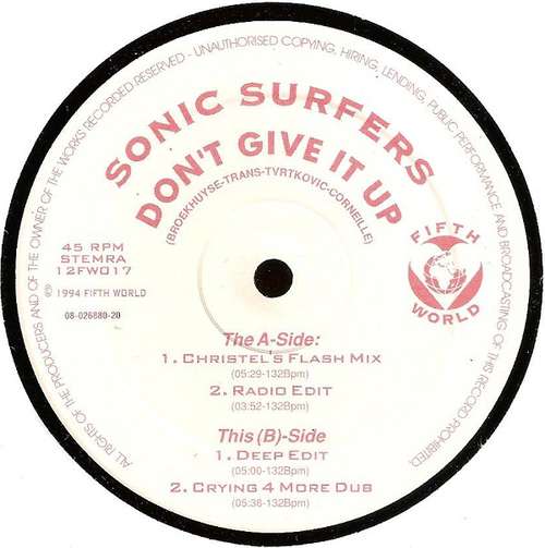 Cover Sonic Surfers - Don't Give It Up (12) Schallplatten Ankauf
