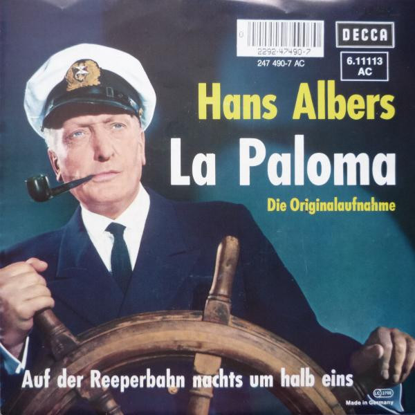Cover Hans Albers - Auf Der Reeperbahn Nachts Um Halb Eins / La Paloma (7, Single, RE) Schallplatten Ankauf