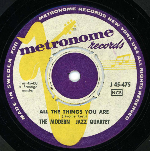 Cover The Modern Jazz Quartet - All The Things You Are (7, Single) Schallplatten Ankauf