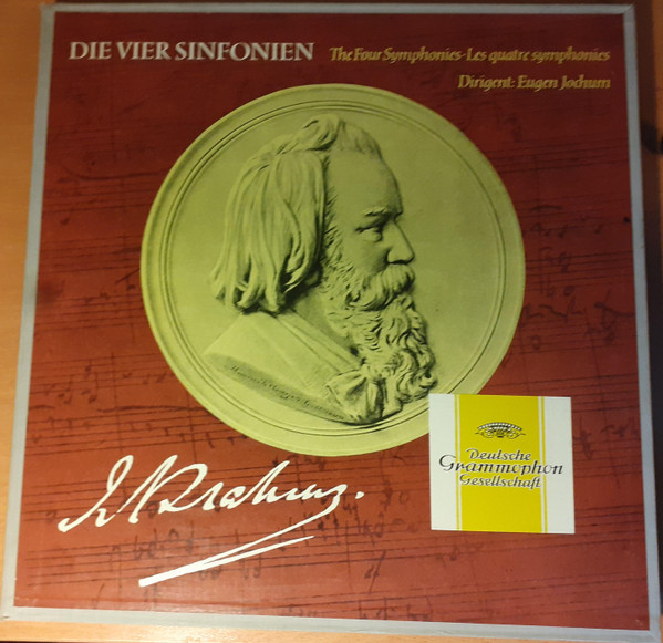 Cover Johannes Brahms, Eugen Jochum, Berliner Philharmoniker - Die Vier Sinfonien = The Four Symphonies = Les Quatre Symphonies (4xLP, Mono + Box) Schallplatten Ankauf