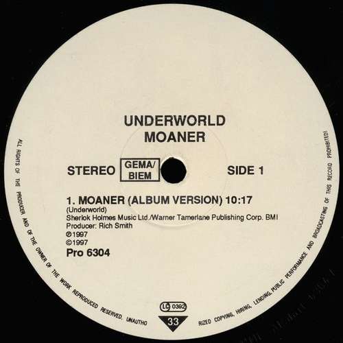 Cover Underworld - Moaner (12, Promo) Schallplatten Ankauf