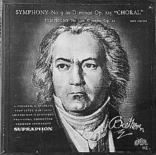 Cover Beethoven* – A. Schlemm*, D. Eustrati*, G. Lutze*, K. Paul*, Leipzig Radio Symphony Orchestra* , Conductor Hermann Abendroth - Symphony No 9 In D Minor Op. 125 Choral,  Symphony No 1 In C Major Op. 21 (2xLP, Mono + Box) Schallplatten Ankauf