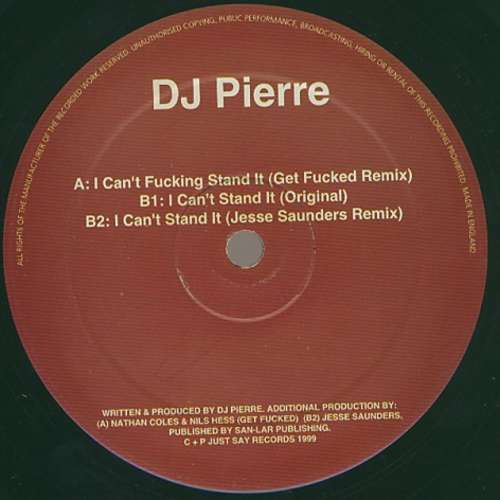Cover DJ Pierre - I Can't Stand It (12) Schallplatten Ankauf