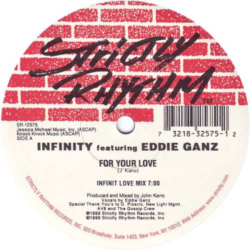 Cover Infinity Featuring Eddie Ganz - For Your Love (12) Schallplatten Ankauf