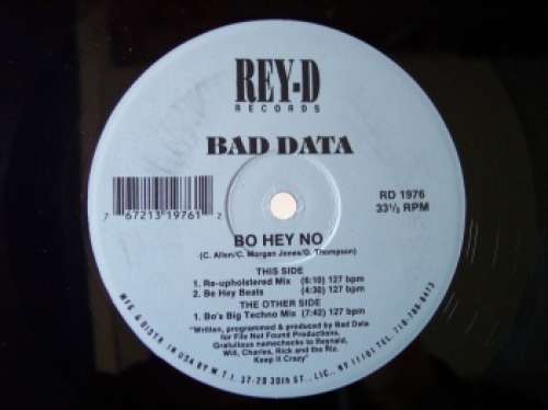 Cover Bad Data - Bo Hey No (12) Schallplatten Ankauf