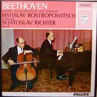 Cover Beethoven*, Mstislav Rostropowitsch*, Svjatoslav Richter* - Sämtliche Sonaten Für Klavier Und Violoncello (2xLP, RP + Box) Schallplatten Ankauf