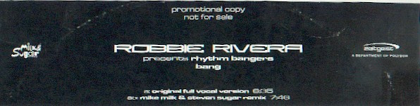 Cover Robbie Rivera Presents Rhythm Bangers - Bang (12, Promo) Schallplatten Ankauf