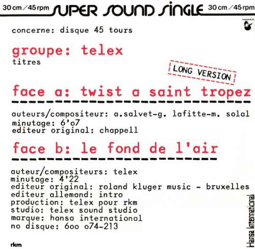 Cover Twist A Saint Tropez Schallplatten Ankauf