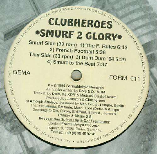 Cover Clubheroes - Smurf 2 Glory (12) Schallplatten Ankauf