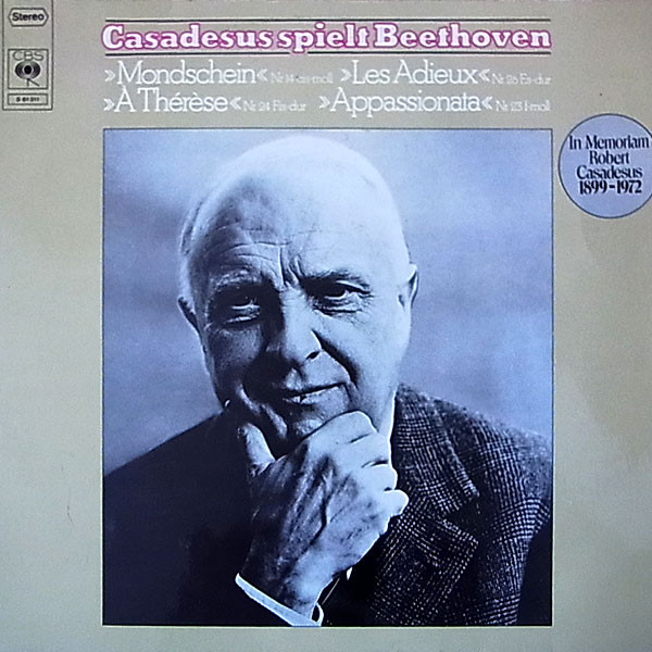 Cover Casadesus* Spielt Beethoven* - Mondschein Nr. 14 Cis-moll, Les Adieux Nr. 26 Es-dur, À Thérèse Nr. 24 Fis-dur, Appassionata Nr. 23 F-moll (LP) Schallplatten Ankauf