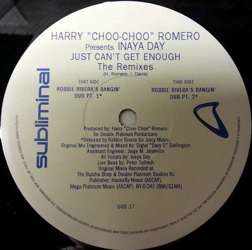Cover Harry Choo-Choo Romero* Presents Inaya Day - Just Can't Get Enough (The Remixes) (2x12) Schallplatten Ankauf