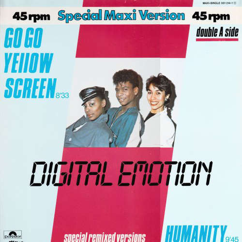 Cover Digital Emotion - Go Go Yellow Screen / Humanity (12, Maxi) Schallplatten Ankauf