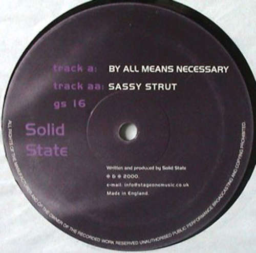 Cover Solid State - By All Means Necessary / Sassy Strut (12) Schallplatten Ankauf