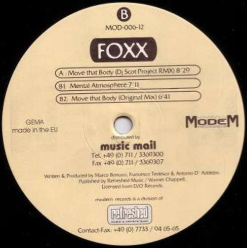 Cover Foxx* - Move That Body (12) Schallplatten Ankauf