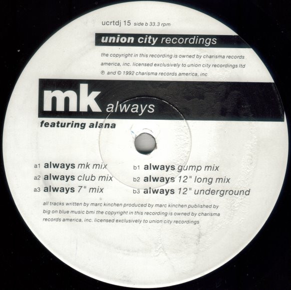 Cover MK* Featuring Alana - Always (12, Promo) Schallplatten Ankauf