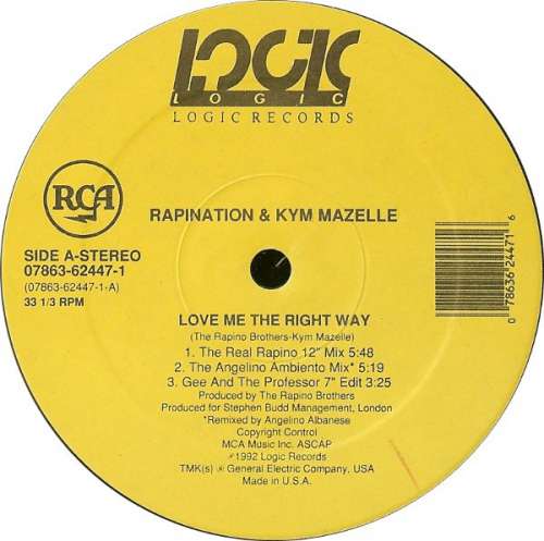 Cover Rapination* & Kym Mazelle - Love Me The Right Way (12) Schallplatten Ankauf