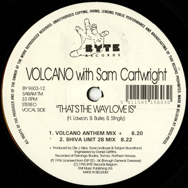 Cover Volcano With Sam Cartwright* - That's The Way Love Is (12) Schallplatten Ankauf