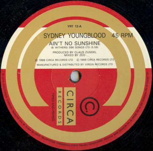 Cover Sydney Youngblood - Ain't No Sunshine (12) Schallplatten Ankauf