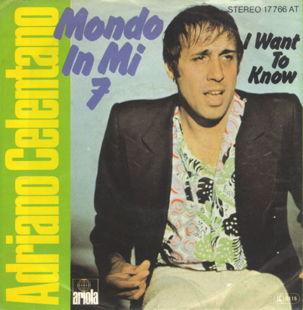 Cover Adriano Celentano - Mondo In Mi 7 (7, Single) Schallplatten Ankauf