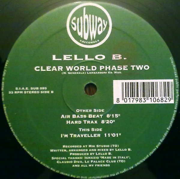 Cover Lello B. - Clear World Phase Two (12) Schallplatten Ankauf