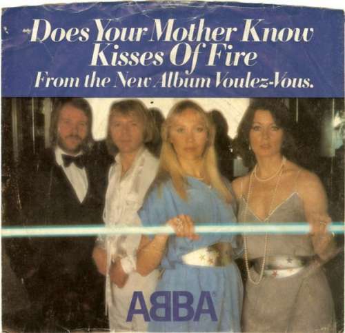 Cover ABBA - Does Your Mother Know / Kisses Of Fire (7, Single, Spe) Schallplatten Ankauf